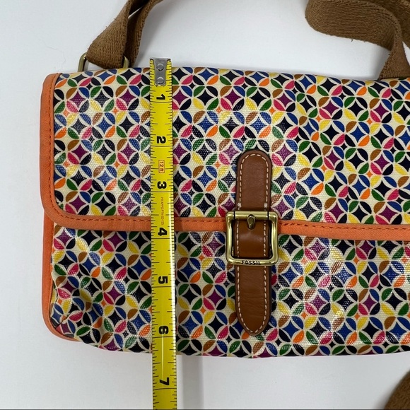 Fossil Keyper Crossbody Bag Coated Canvas Circle Geometric Multi Color Patterned - Picture 4 of 10